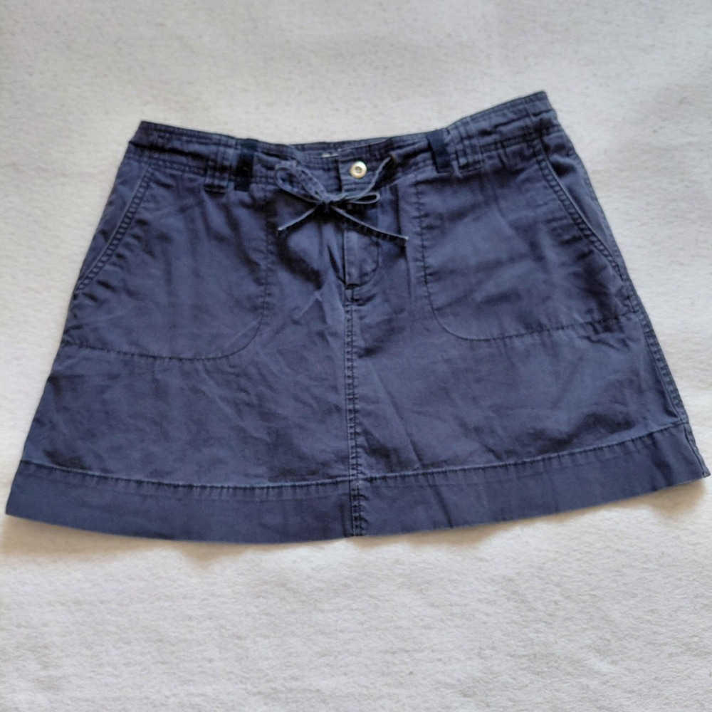 Dockers Womens Size 6 Navy Blue Chino Shorts Cotton Drawstring Mid Rise Skort
